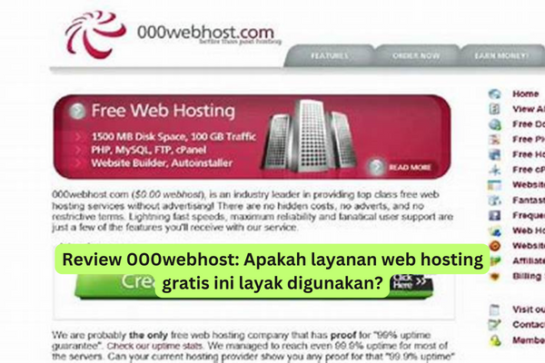 Review 000webhost Apakah layanan web hosting gratis ini layak digunakan