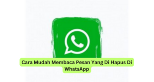 Cara Mudah Membaca Pesan Yang Di Hapus Di WhatsApp